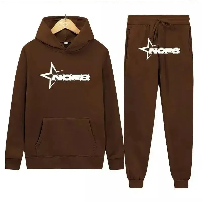 NOFS Star Logo Hoodie Set Sweatshirt Suit [9 Color Options] 3